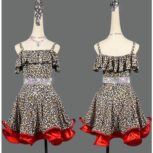 New Latin Dance Dress Women Competition Performance Clothing Female Adult Professional Sexy High-end Leopard Dance Skirt