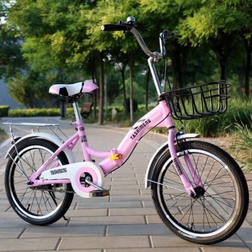 Factory Direct Princess Bicycle Single Speed Folding 18 Inch Child Stroller Childrens Folding Bike