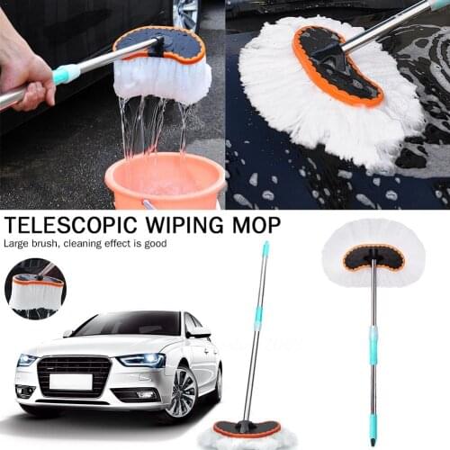 Car Adjustable Telescopic Cleaning Wiping Mop Soft Milk Silk Mop Wash Brush Tool Telescopic Soft Wool Car Wash Brush Long Rod