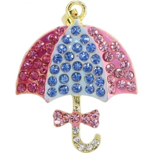 Crystal Stick Jewelry Umbrella USB Flash Drive Pen Disk Pendant Pen Drive 4GB 8GB 16GB 32GB USB 2.0 Memory Stick Key Gift