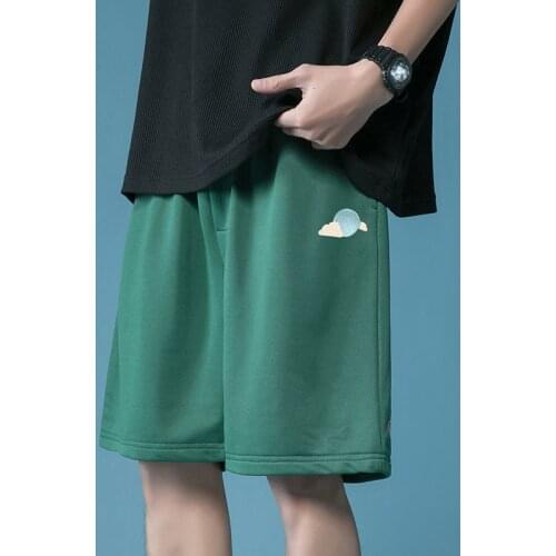 HYBSKR Pure Cotton 2021 Summer New Sports Shorts Men Loose Straight Simple Icon Short Pants Male Hip Hop Chic Couple Short Women