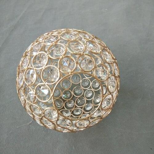 Modern Creative150mm gold/silver metal wire net lampshade with 14mm crytal octagonal beads for table lamp/pendant lamp DIY