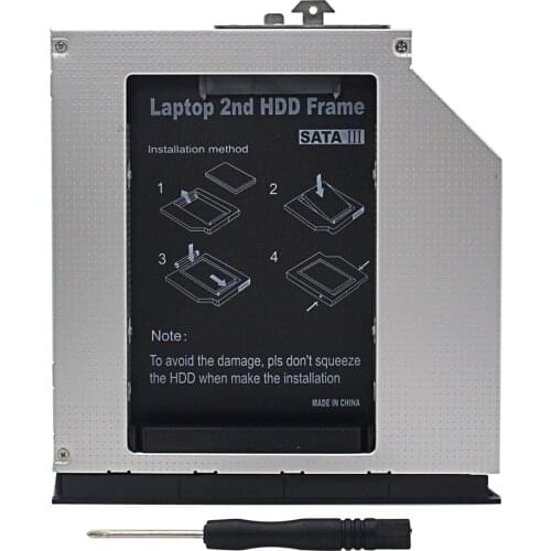 TISHRIC 2nd 2.5 HDD DVD SSD Hard Drive Caddy SATA 12.7mm For HP Probook 6360B 6435B Adapter CD-ROM Optical Bay Enclosure Case