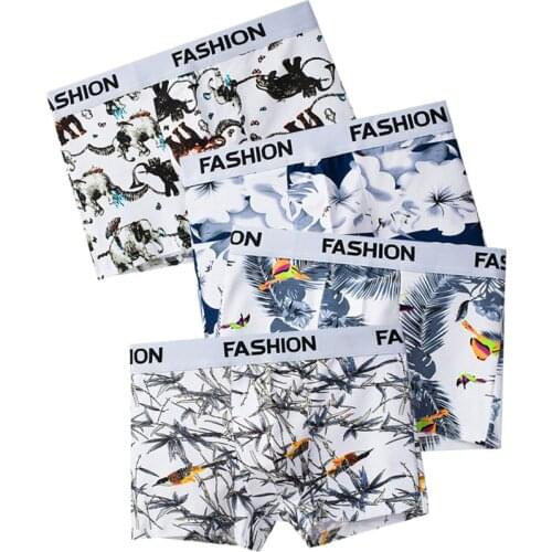 2020 New Mens Underwear Boxers Fashion printed Men Underpants Boxer Shorts Man Cotton Male Panties Pouch Mens Underwear Trunks