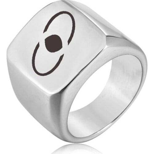 Ufine Fashion Square Ring Viking sign Titanium Steel Mens Ring Cast stainless steel symbol Rings jewelry R109