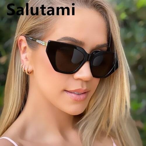 Unique Chain Frame Cat Eye Sunglasses For Women Luxury Brand Elegant Black Gradient Sun Glasses Female Sexy Eyewear Brown Pink