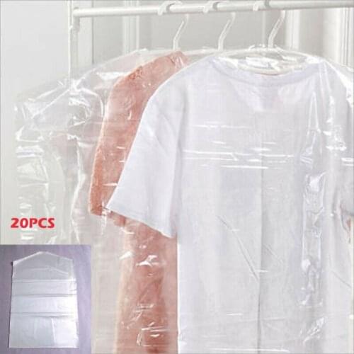 20Pcs Transparent Clothing Dust-proof Bag Hanger Storage Protector 90*60cm Clothing Covers