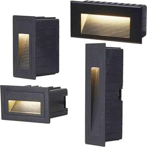 Waterproof Recessed Led Stair Light Outdoor IP65 Corner Wall Light Stairs Pathway Step Stairway Hallway Embedded Staircase Lamp