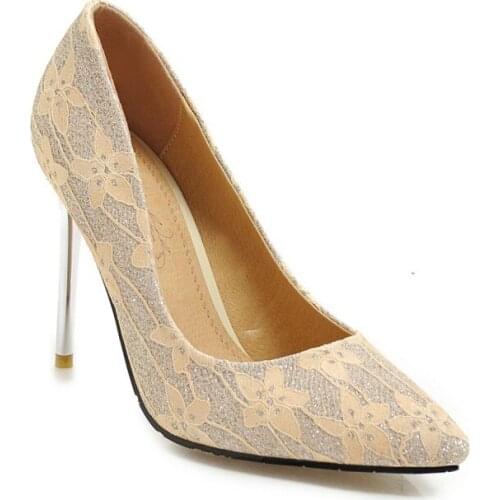 Big SizePointed Sequin high heels ladies high heels women shoes woman pumps