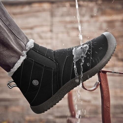 Winter casual mens and womens shoes, cotton boots, waterproof snow boots, mens cotton shoes, plus velvet, warm boots