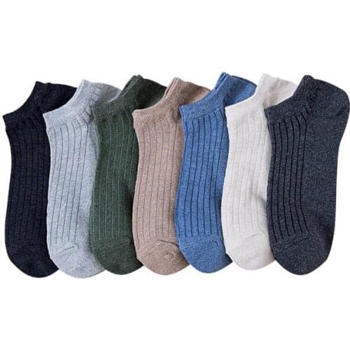 1Pair Low Tube Cotton Breathable Stripe Pattern Short Socks Comfortable Quality Breathable Pure Color College Style Unisex