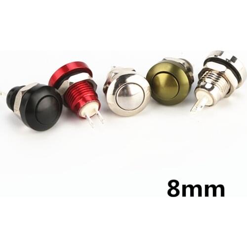 10pcs 8mm Momentary Metal Horn Doorbell Bell Push Button Switch Waterproof Car Auto Engine PC Power Start Starter