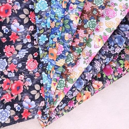 100*150cm 100%Polyester Cotton Flower Fabrics for Sewing Home Textile Doll Clothes Wedding Dress DIY Patchwok Meterial