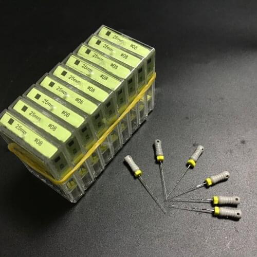 20packs Endodontic Root Canal K Files Dental K-File 25mm #08 Hand Use files Endodontic Instruments Dentist Tools