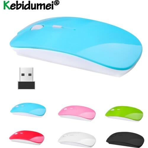 Optical USB Wireless Mouse 2.4Ghz Receiver Super Slim Thin Mouse Gaming For Macbook Mac Notebook Laptop For Game