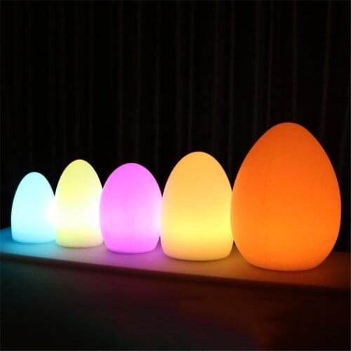 Cordless Egg Shaped Nursery Night Light With Remote 16 RGB Color Rechargeable Desk Table Lamps for Wedding Party KTV Bar Decor