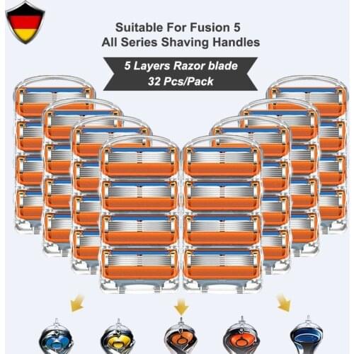 Safety Shaving Razor Blades 5 Layers Replaceable Heads Fit Fusion 5 Proglide Proshield Straight Shaving Blades Refills