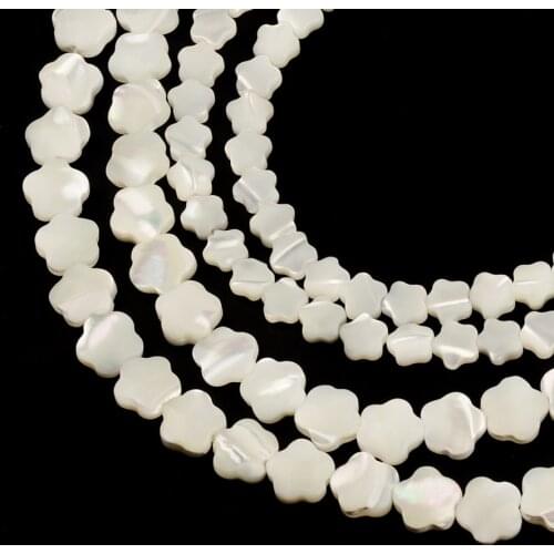 White Flower Shape Natural Mother of Top Shell Beads Beads For Jewelry Making Loose Beads DIY Size 6/8mm
