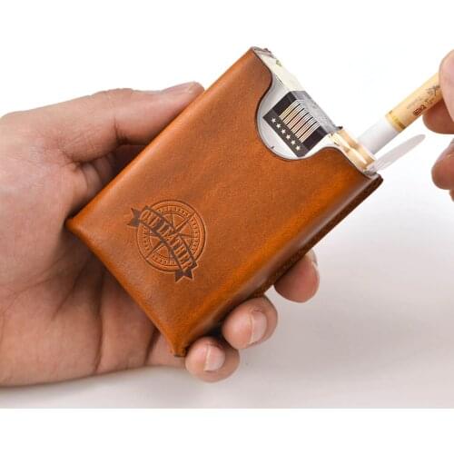 One Leather Cigarette Box Men Gift Cigarette Case Mens Gifts Cigarette Cover Smoke Tobacco Pouch Vegetable Tanned Leather