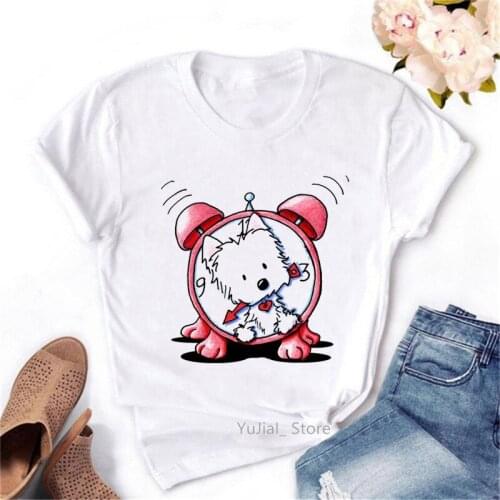 Funny T Shirt Women Teddy Alarm Clock Cartoon Print Female Tshirt Harajuku Kawaii Clothes Tumblr Tops Tee Shirt Femme Streetwear