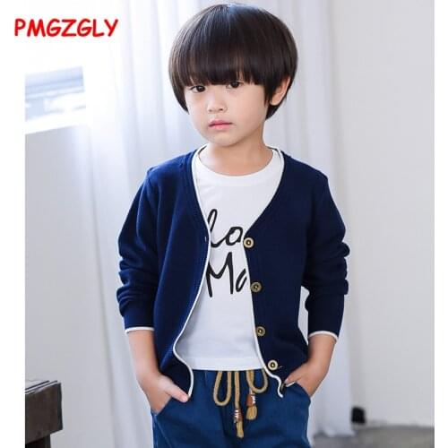 Long sleeve cotton baby boys cardigan sweaters for boys kids causal knitted sweaters tops 2017 autumn childrens clothes solid
