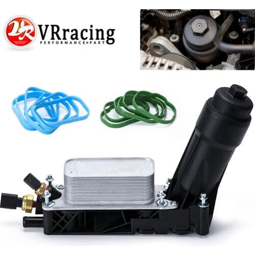 Engine Oil Cooler & Filter Housing Adapter Kit With Sensors Gaskets For Jeep Dodge Chrysler 11-13 3.6L V6 5184294AE Aluminum
