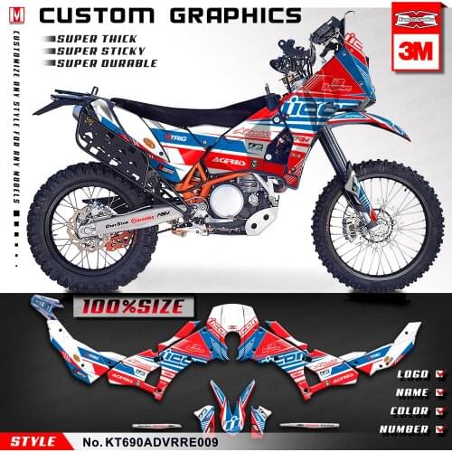 KUNGFU GRAPHICS Waterproof Stickers Vinyl Wrap Custom Decal Kit for 690 Adventure Rally Raid EVO2 (Style no. KT690ADVRRE009)