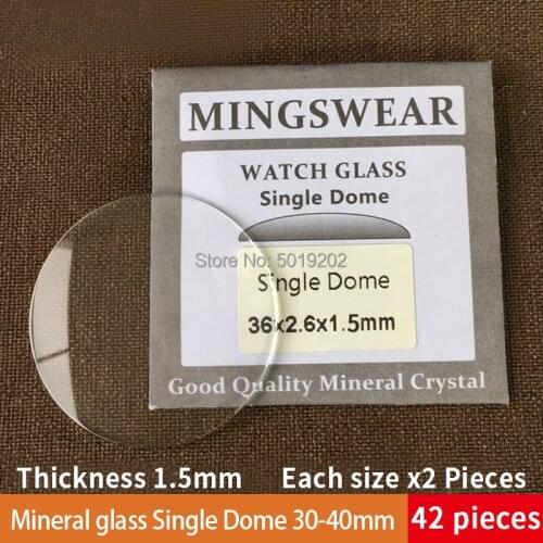Table glass mineral glass Single dome thickness 1.6 mm diameter 30 mm ~ 40mm Each size x 2 , A total of 42 pieces