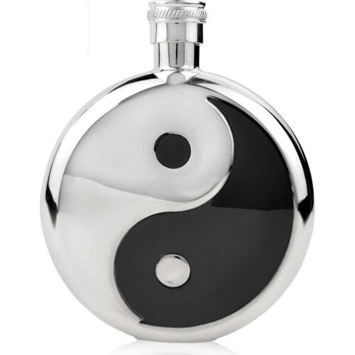 Taiji Miniature Wine Bottle Flat Wine Bottle Foot Silver Walkman Wine Bottle Pure Silver Marching Wine Bottle Outdoor