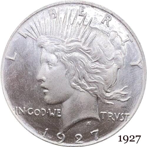 United States Of America US 1927 Liberty Coin In God We Trust 1 One Peace Dollar Cupronickel Silver Plated Copy Coins