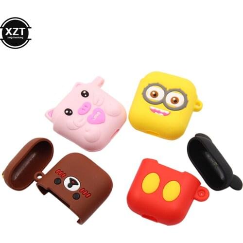 Cartoon Wireless Bluetooth Earphone Case Silicone Charging Headphones Cases For Airpods TWS Protective Cover High Quality
