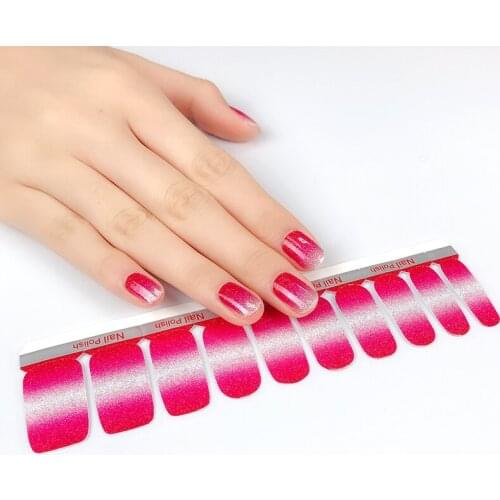 Nail Stickers Glitter Light Red Pink Half Color Fresh Nail Decals Manicure Tool DIY Nail Art Tool Accessories Manicure