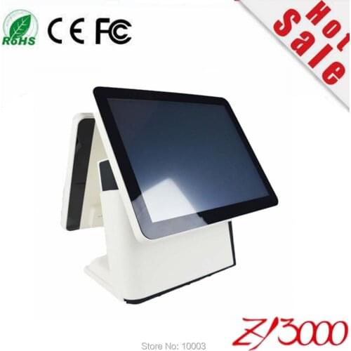 New stock I5 4200u DDR 8G Msata 128G SSD WIFI 15 inch capacitance multi touch Screen all in one pos system dual screen