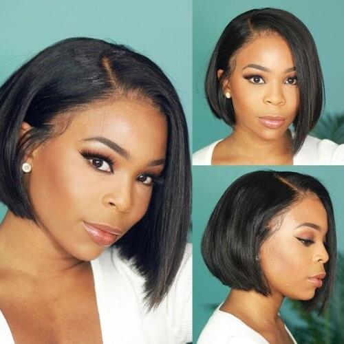 Part Lace Human Hair Wig Short Lace Human Hair Wigs Straight Bob Wig For Black Women Cheap Wigs With Free Shipping