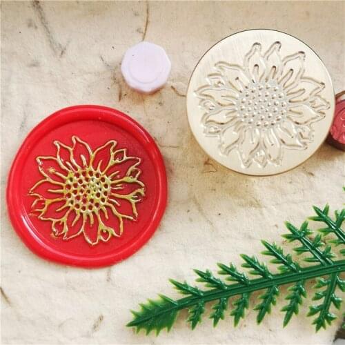 Sunflower Wax Seal Stamp - Wax Sealing Stamp Kit - Custom Flower Wax Seal - Sunflower Wax Sealing - Package Decoration Wax Seals