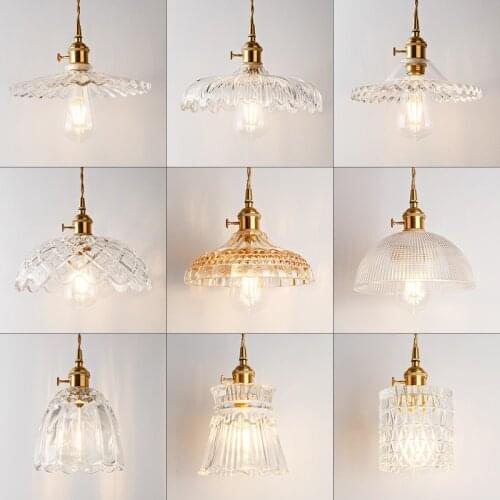 Nordic Japanese style brass glass ceiling lamp home decoration dining table bar table lamp indoor lighting