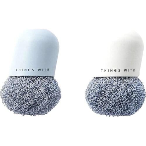 Household Pot and Dishwashing Brushes Kitchen Removable Cleaning Ball Bathroom Cleaning Brush with Handle Home Cleaning Tools