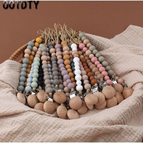Silicone Beads Baby Anti-drop Chain Pacifier Clips Infant Nipple Appease Soother Chain Clips Dummy Holder Nipple Clip Baby Stuf