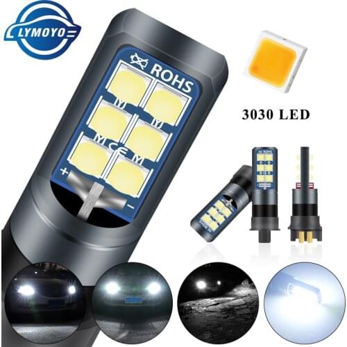 2Pcs PW24W PWY24W CANBUS 3030 LED Bulbs 12 SMD For Audi BMW VW Volvo Mercedes-Benz Skoda Peugeot MINI DRL Daytime Lights White