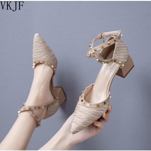 Shoes for Women Sandals Fashion Womens Pumps Shoes Casual Woman Hoof Heels Solid Color Ladies Waterproof Female Classics Shoes