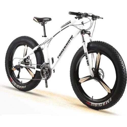 Snow Bike Adult Men and Women Mountain Cross Country Wide Tire Speed Student Disc Brakes Shock Absorber Bicycle