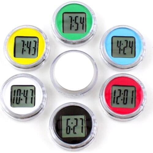 Waterproof Mini Motorcycle Bike Sticky Digital Display Clock Watch Office Decoration Digital Thermometer Detector