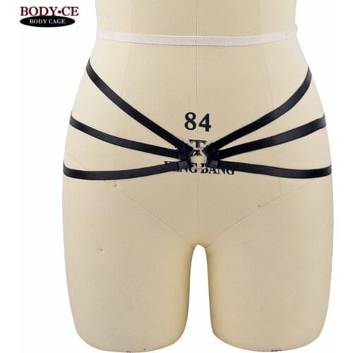 Women Sexy Body Harness Briefs Elastic Strappy Adjust Bondage Lingerie Goth Exotic Burlesque Witchy Dancewear Corset Fetish