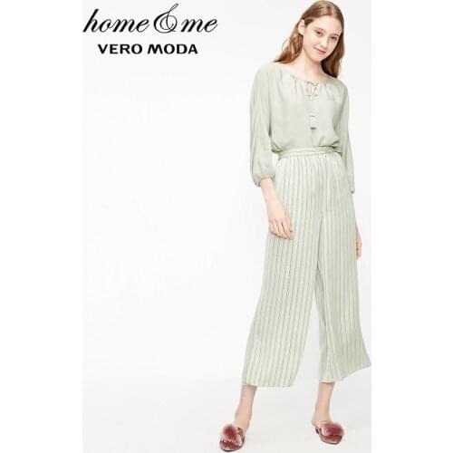 Vero Moda Womens Striped Elastic Waist Casual Pants | 3191P7503