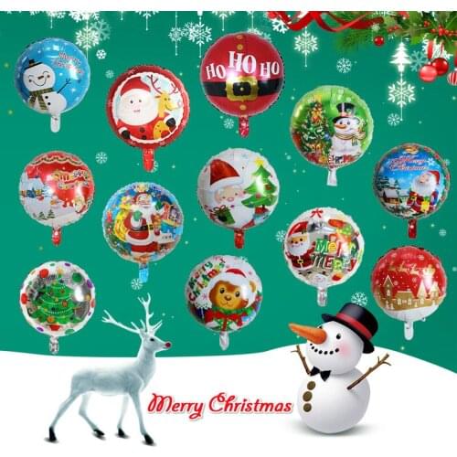 10pcs 18inch Bear Santa Claus Snowman Christmas Foil Balloons Helium Globos New Year Merry Christmas Party Decorations Supplies