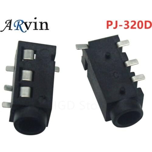 10pcs 3.5mm SMD Female Headphone Jack Audio Jack Connector PJ-320D 4 pin SMD MP3 Accessories PCB Mount PJ320D