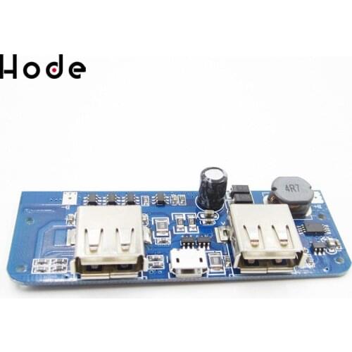 18650 Dual Micro USB 3.7V to 5V 2A Boost Mobile Power Bank DIY 18650 Lithium Battery Charger PCB Board Step Up Module With Led
