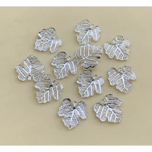 20pcs DIY 17mm stones Sew on rhinestones Maple Leaf shape 17mm Flatback 2 holes gem stone resin crystal -B49