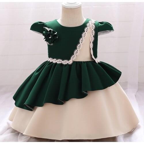 2021 Girls Party Gown for 6Months - 5Years Princess Dress Birthday Party Preformance Costumes Wedding Flower Girls Elegant Dress