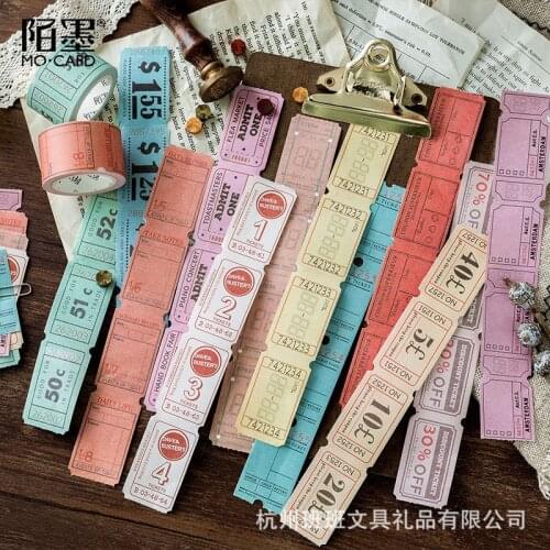 30mm X 5m Vintage Ticket Retro Bills Stub Coupon Journal Decoration Washi Tape DIY Planner Scrapbooking Masking Tape Escolar